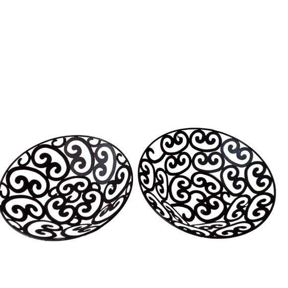 Beautiful Decorative Black Baskets Set Of 2 Heavy Duty Multi-use - Picture 2 of 16